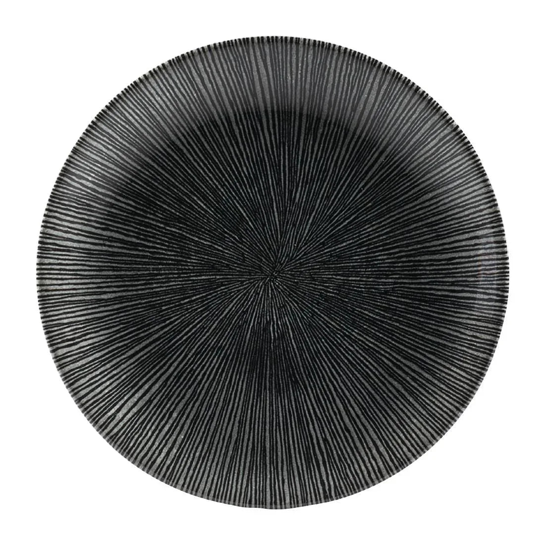 FC103 Churchill Studio Prints Agano Coupe Plates Black 165mm (Pack of 12) - JD Catering Equipment Solutions Ltd