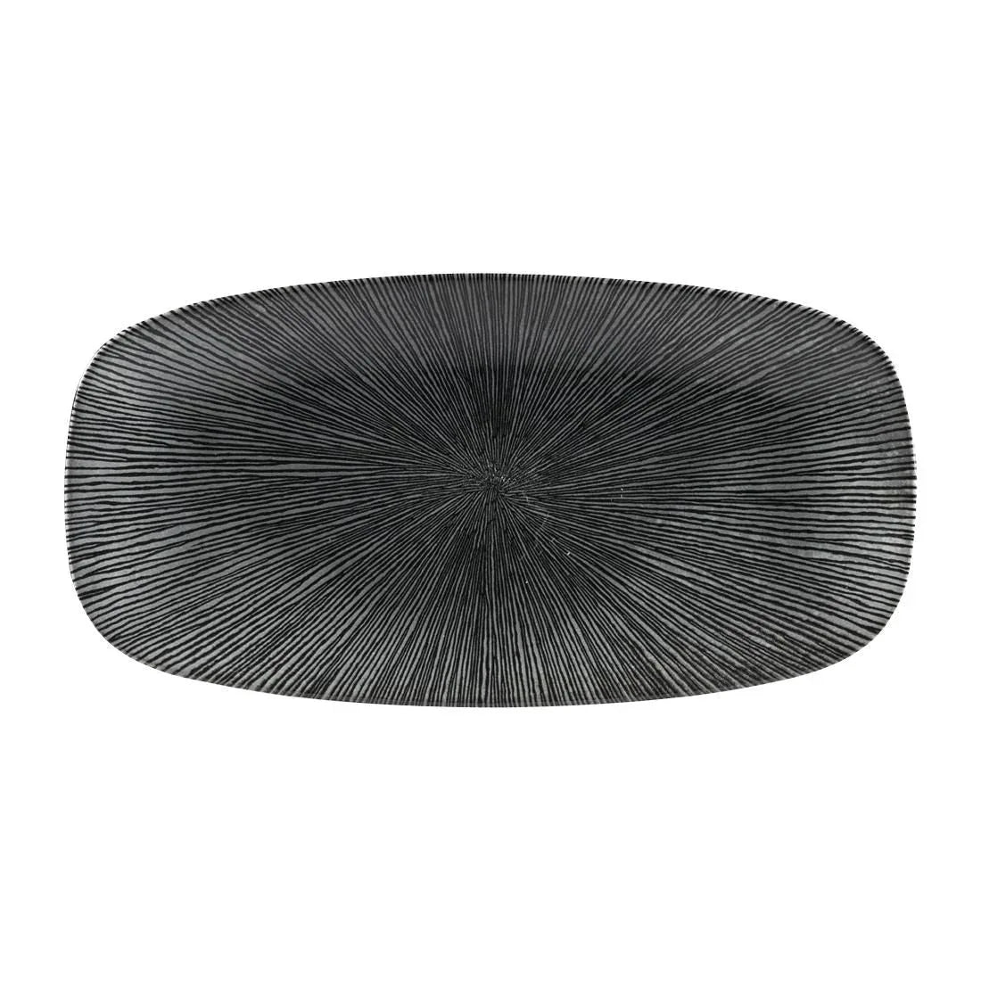 FC106 Churchill Studio Prints Agano Oblong Chefs Plates Black 355 x 189mm (Pack of 6) - JD Catering Equipment Solutions Ltd