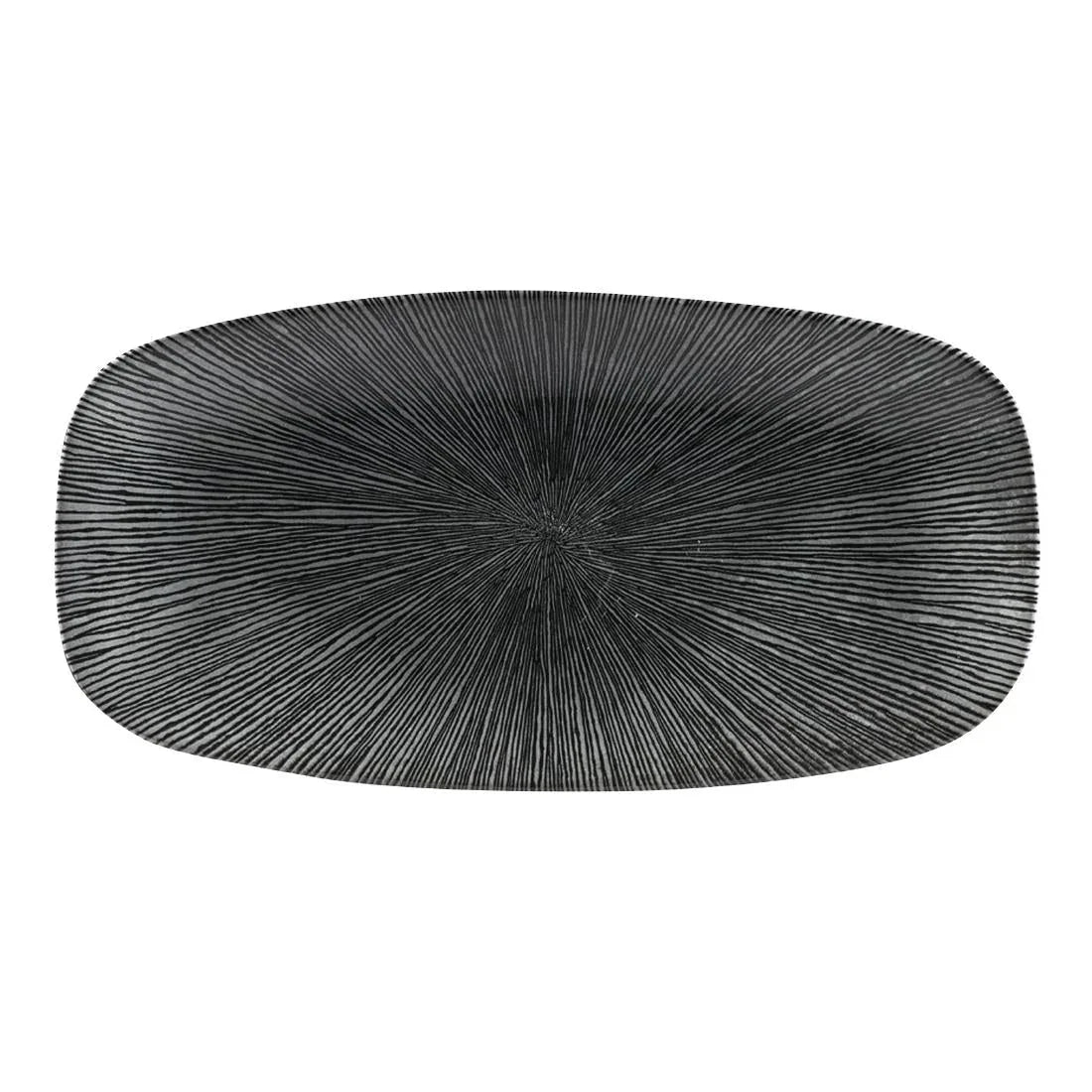 FC107 Churchill Studio Prints Agano Oblong Chefs Plates Black 298 x 153mm (Pack of 12) - JD Catering Equipment Solutions Ltd