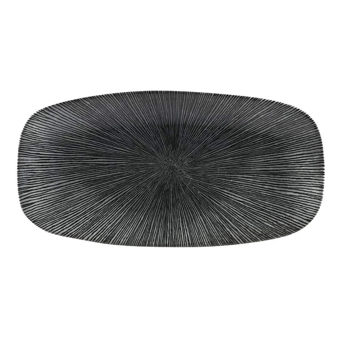 FC107 Churchill Studio Prints Agano Oblong Chefs Plates Black 298 x 153mm (Pack of 12) - JD Catering Equipment Solutions Ltd