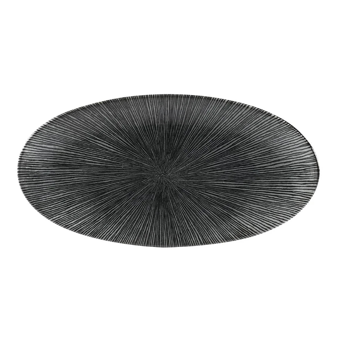 FC109 Churchill Studio Prints Agano Oval Chefs Plates Black 299 x 150mm (Pack of 12) - JD Catering Equipment Solutions Ltd