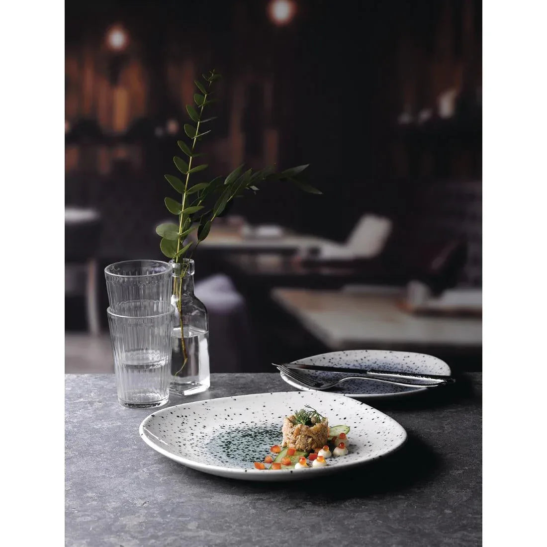FC126 Churchill Studio Prints Mineral Blue Centre Organic Round Plates 264mm (Pack of 12) - JD Catering Equipment Solutions Ltd