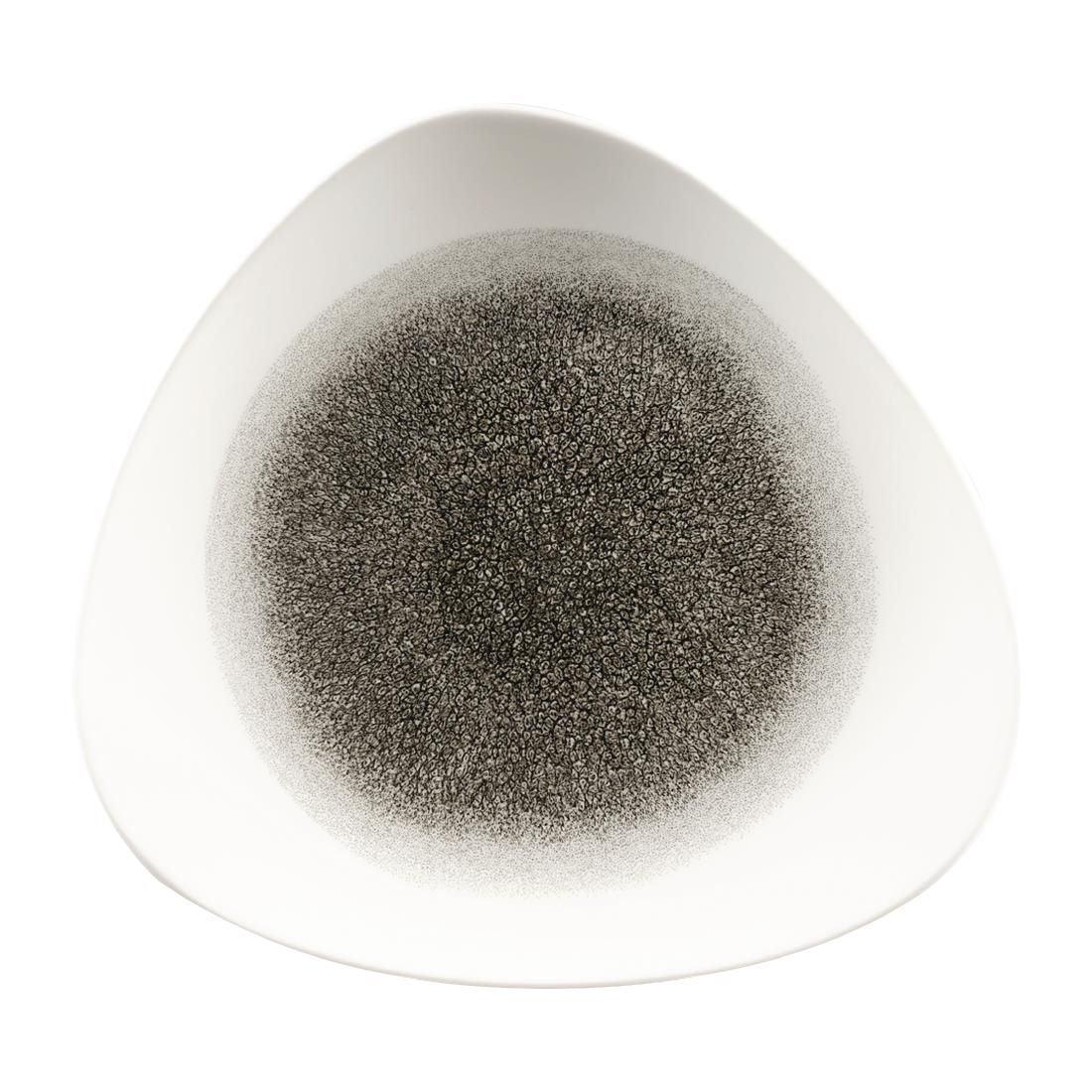 FC130 Churchill Studio Prints Raku Triangle Plates Quartz Black 311mm (Pack of 6) - JD Catering Equipment Solutions Ltd