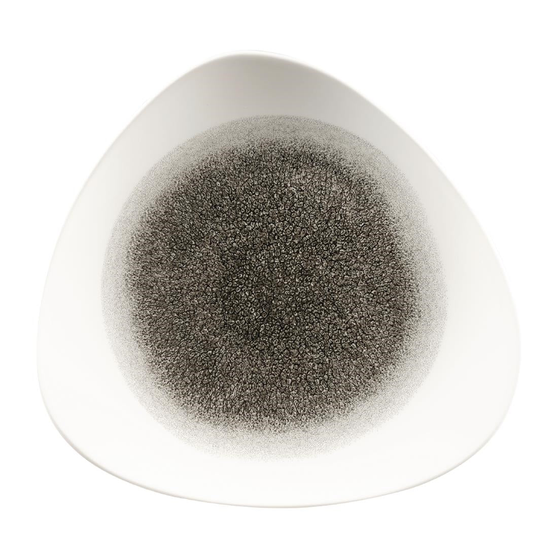 FC131 Churchill Studio Prints Raku Triangle Plates Quartz Black 265mm (Pack of 12) JD Catering Equipment Solutions Ltd