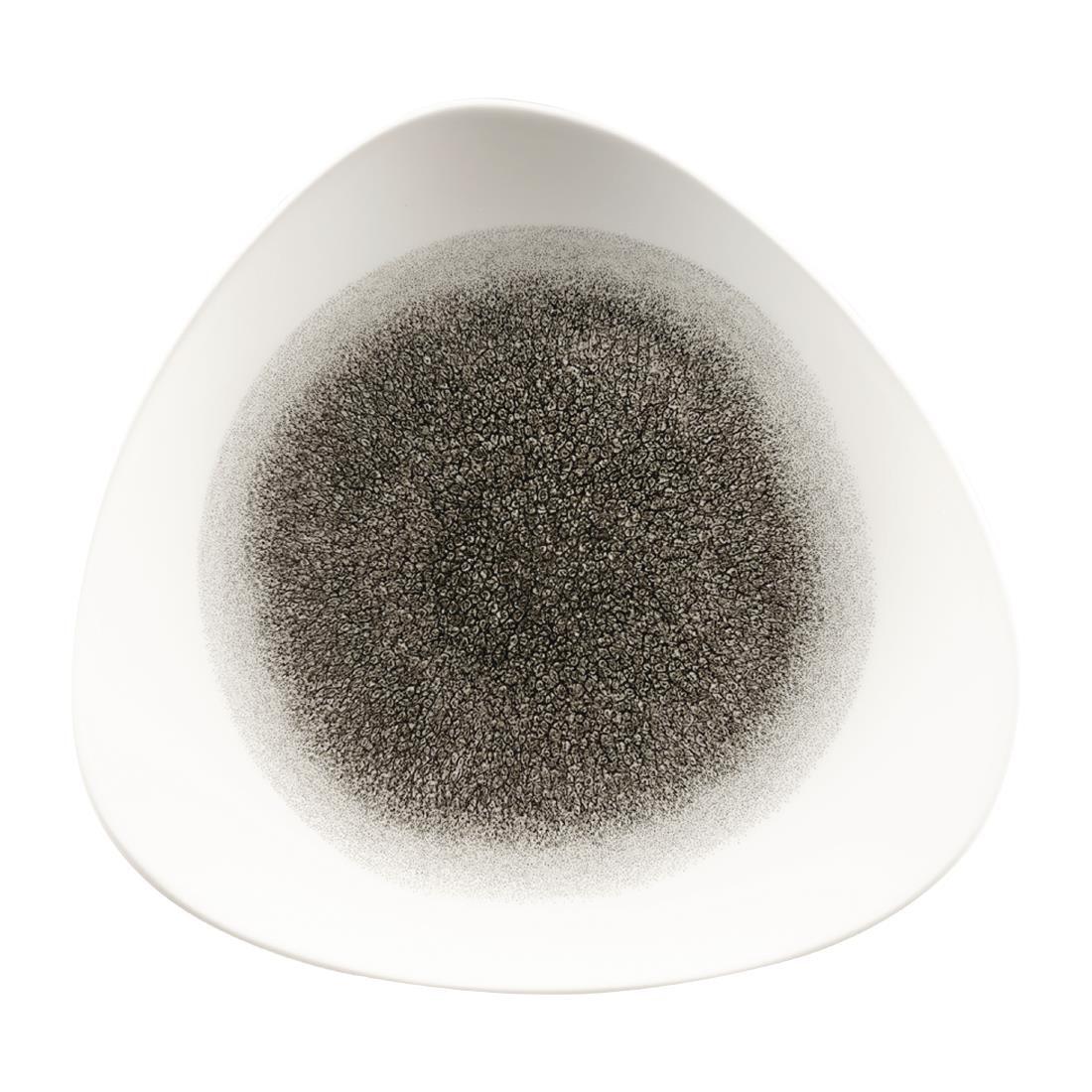 FC131 Churchill Studio Prints Raku Triangle Plates Quartz Black 265mm (Pack of 12) - JD Catering Equipment Solutions Ltd