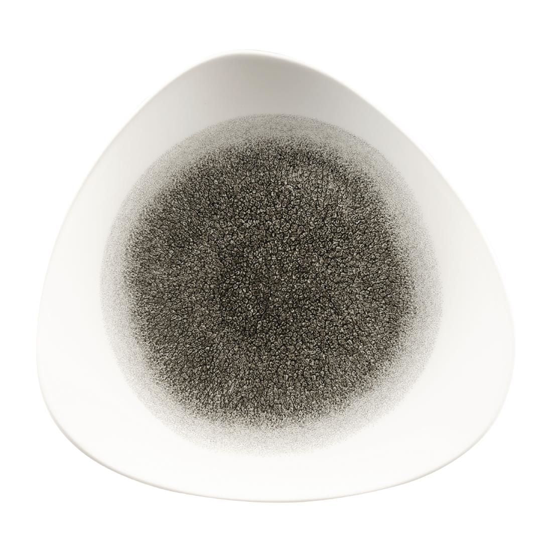 FC131 Churchill Studio Prints Raku Triangle Plates Quartz Black 265mm (Pack of 12) JD Catering Equipment Solutions Ltd