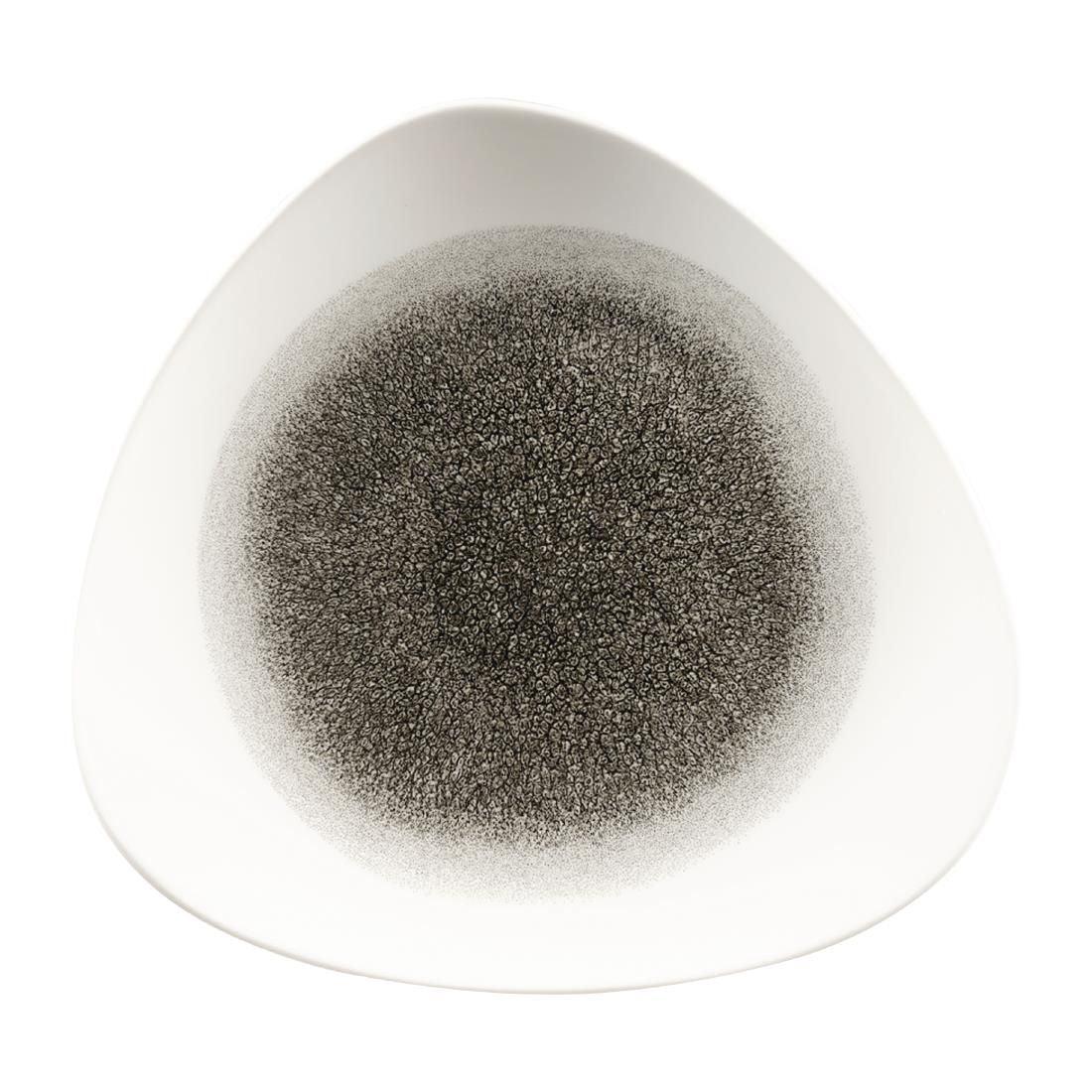 FC131 Churchill Studio Prints Raku Triangle Plates Quartz Black 265mm (Pack of 12) - JD Catering Equipment Solutions Ltd