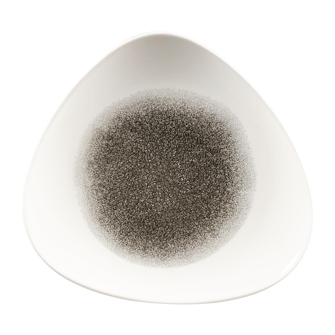 FC132 Churchill Studio Prints Raku Triangle Plates Quartz Black 229mm (Pack of 12) JD Catering Equipment Solutions Ltd