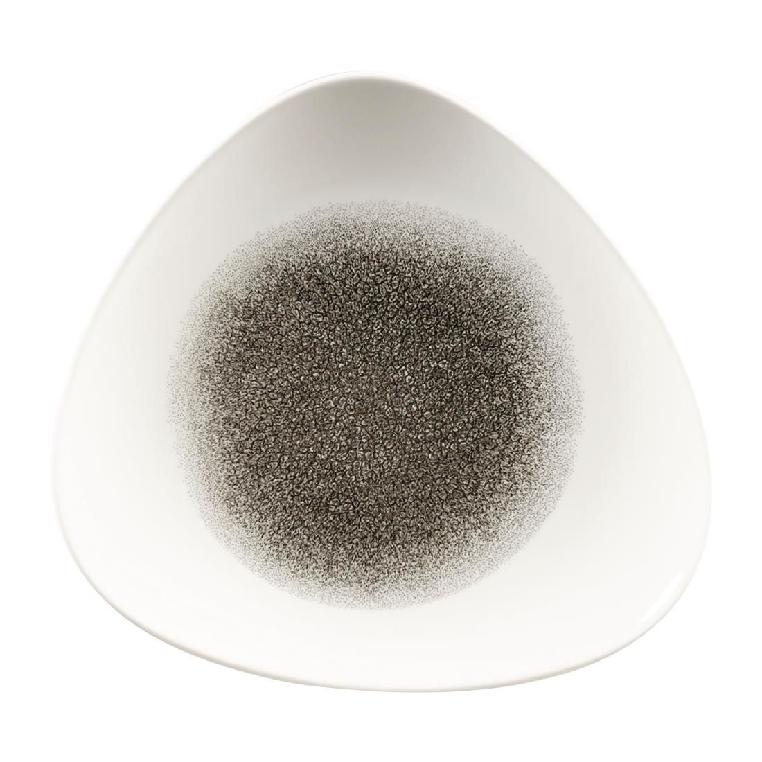 FC132 Churchill Studio Prints Raku Triangle Plates Quartz Black 229mm (Pack of 12) JD Catering Equipment Solutions Ltd