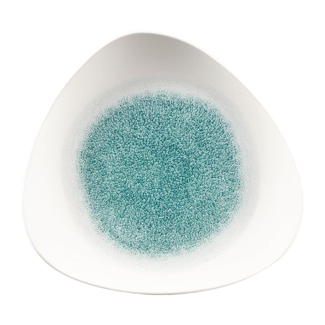 FC136 Churchill Studio Prints Raku Triangle Plates Jade Green 265mm (Pack of 12) JD Catering Equipment Solutions Ltd