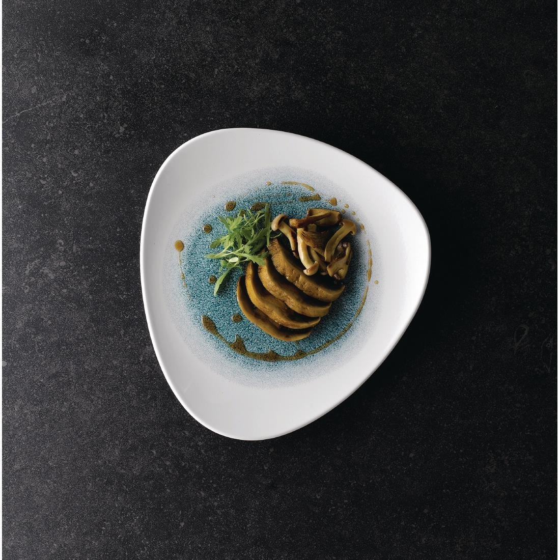 FC136 Churchill Studio Prints Raku Triangle Plates Jade Green 265mm (Pack of 12) JD Catering Equipment Solutions Ltd