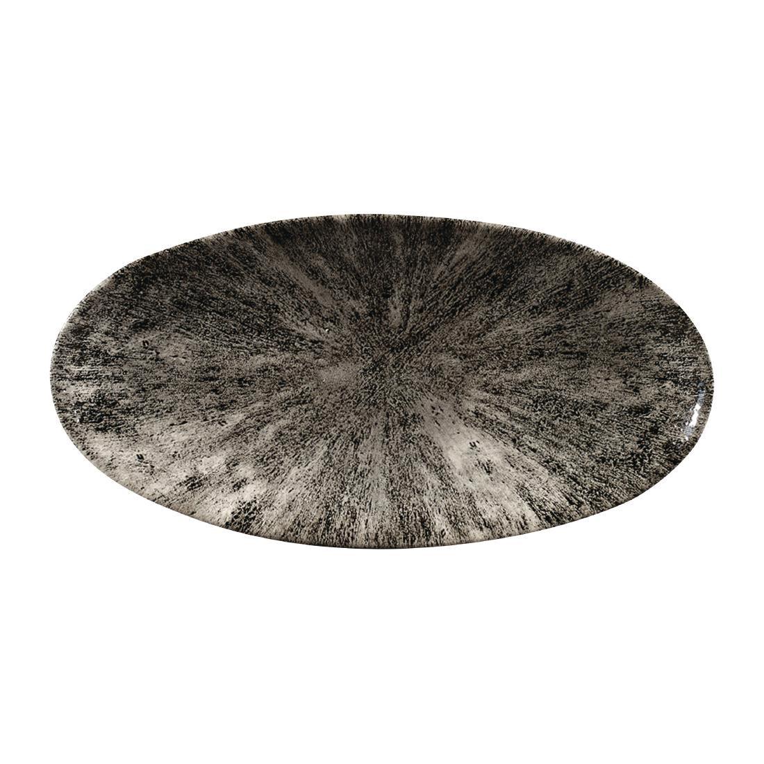 FC140 Churchill Studio Prints Stone Chefs Plates Quartz Black 299 x 150mm (Pack of 12) - JD Catering Equipment Solutions Ltd