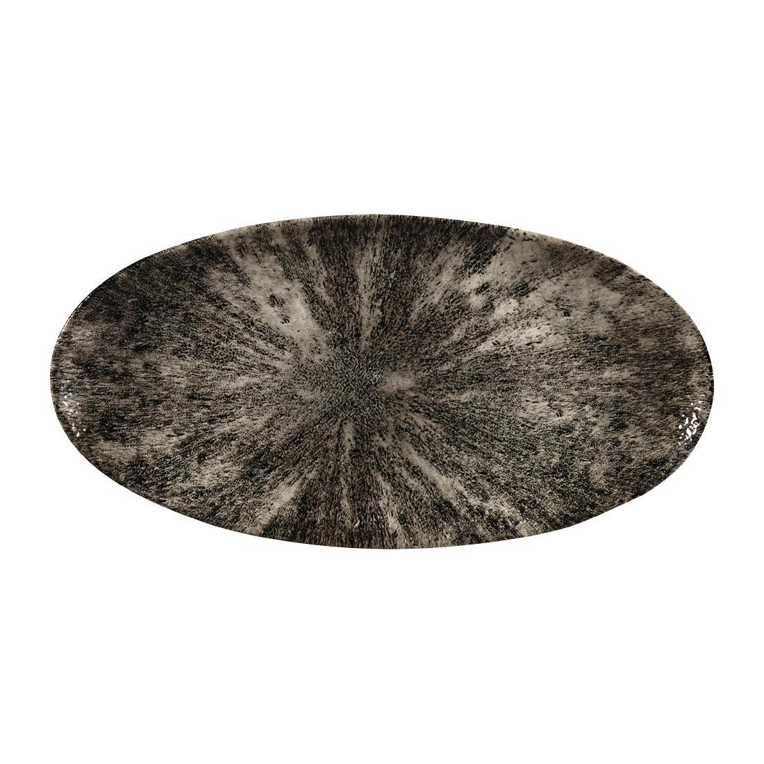 FC141 Churchill Studio Prints Stone Chefs Plates Quartz Black 347 x 173mm (Pack of 6) - JD Catering Equipment Solutions Ltd