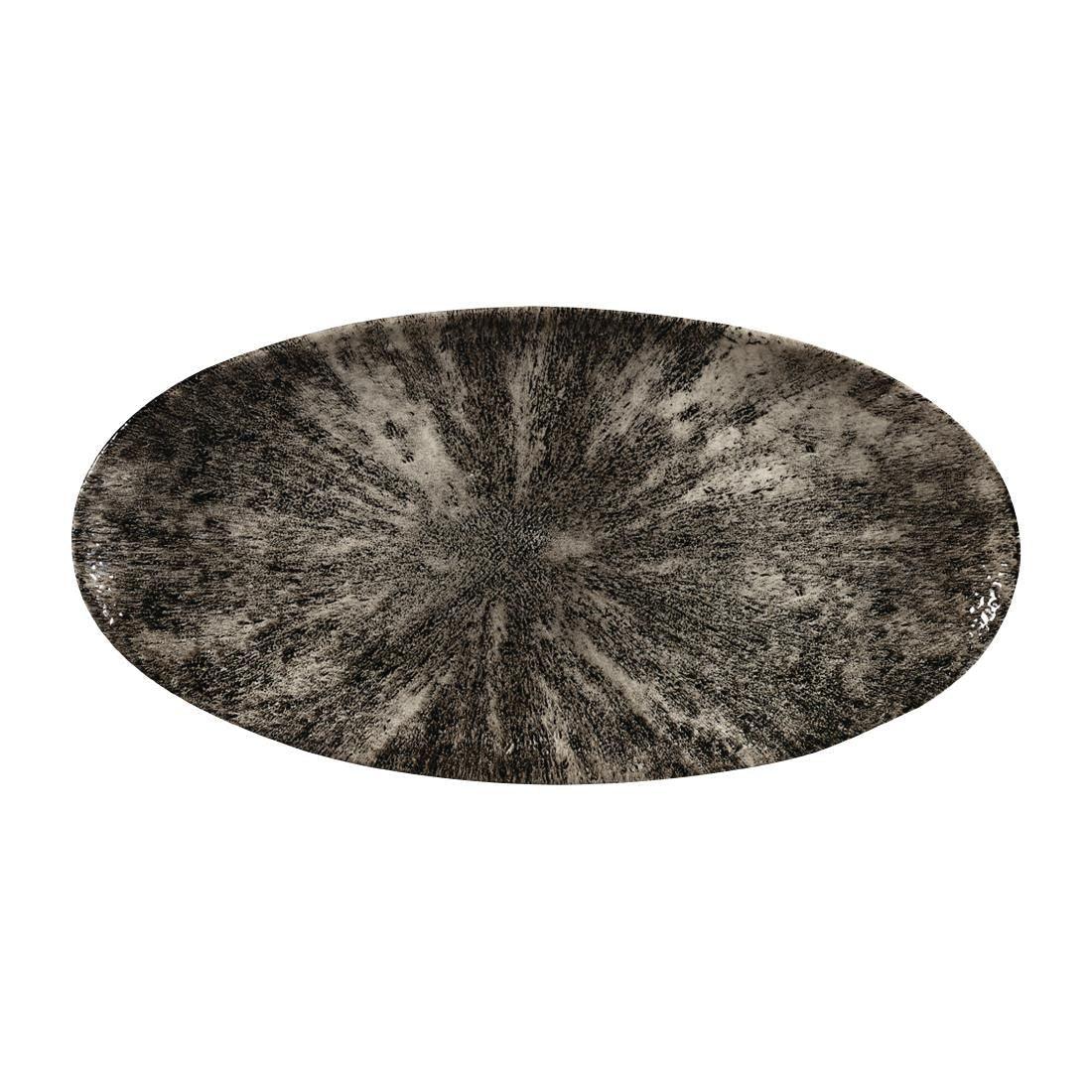 FC141 Churchill Studio Prints Stone Chefs Plates Quartz Black 347 x 173mm (Pack of 6) - JD Catering Equipment Solutions Ltd