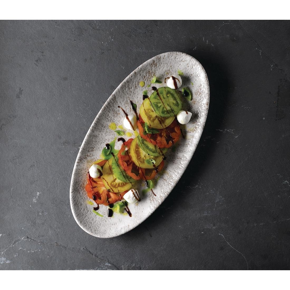FC143 Churchill Studio Prints Stone Chefs Plates Agate Grey 347 x 173mm (Pack of 6) JD Catering Equipment Solutions Ltd