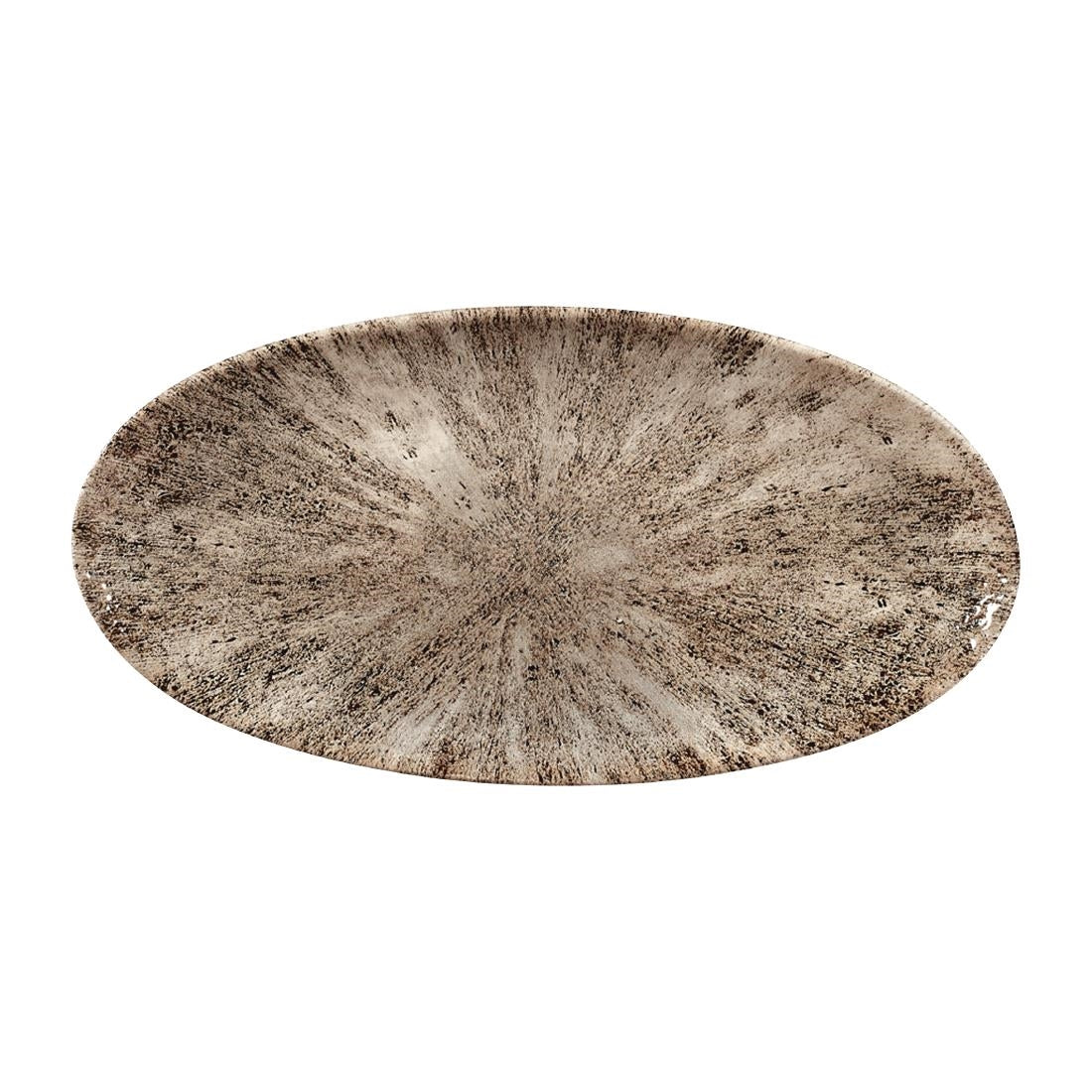 FC144 Churchill Studio Prints Stone Chefs Plates Zircon Brown 299 x 150mm (Pack of 12) JD Catering Equipment Solutions Ltd