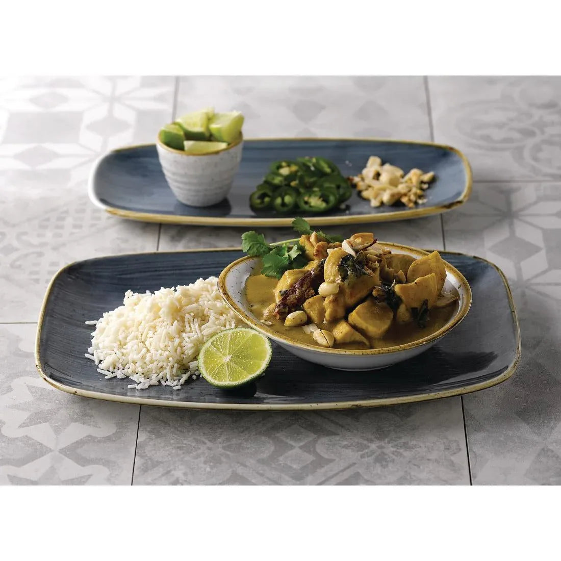 FC150 Churchill Stonecast No. 2 Oblong Chefs Plates 269 x 127mm Blueberry (Pack of 12) - JD Catering Equipment Solutions Ltd