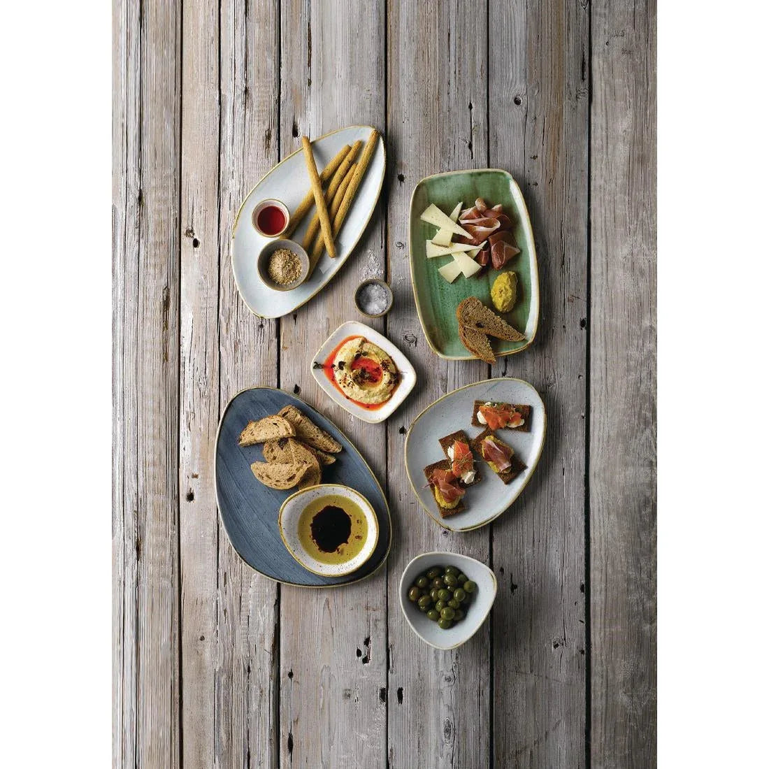 FC151 Churchill Stonecast Triangular Chefs Plates Blueberry 365 x 250mm (Pack of 6) - JD Catering Equipment Solutions Ltd
