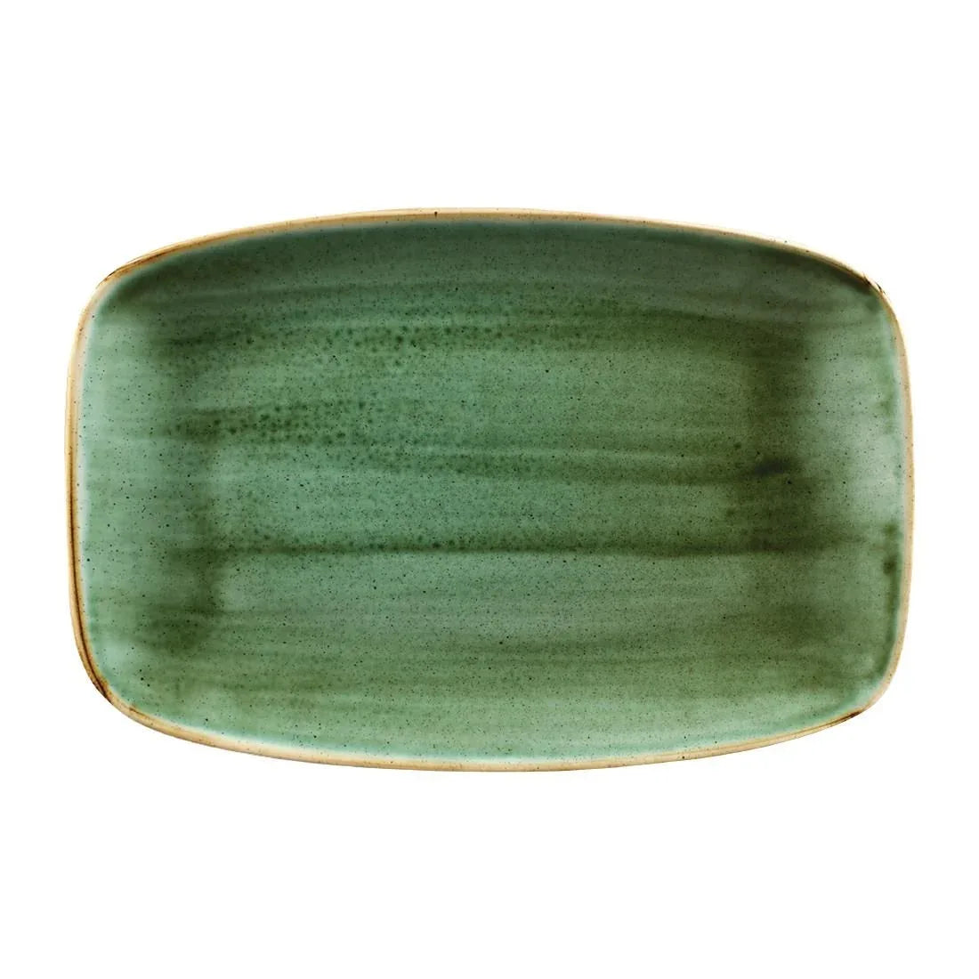 FC153 Churchill Stonecast No. 8 Oblong Chefs Plates 300 x 199mm Samphire Green (Pack of 6) - JD Catering Equipment Solutions Ltd