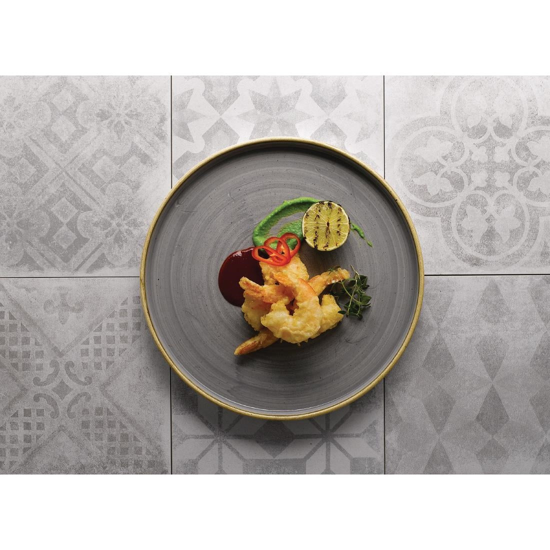 FC163 Churchill Stonecast Walled Chefs Plates Peppercorn Grey 260mm (Pack of 6) JD Catering Equipment Solutions Ltd