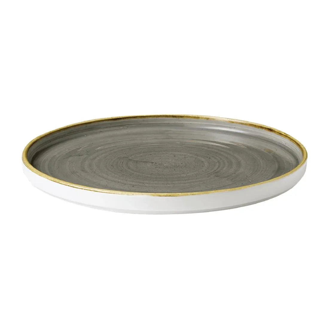 FC163 Churchill Stonecast Walled Chefs Plates Peppercorn Grey 260mm (Pack of 6) - JD Catering Equipment Solutions Ltd