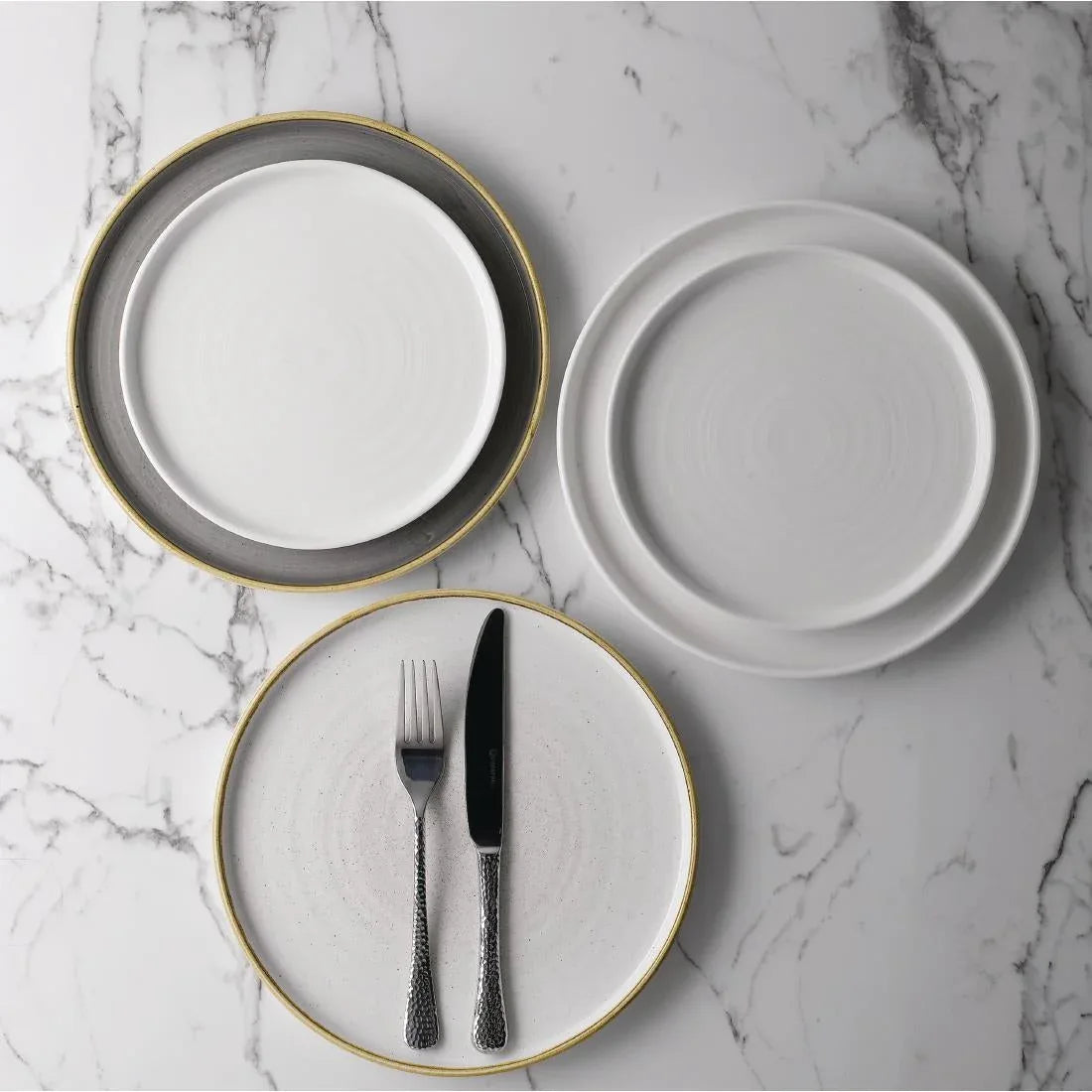 FC163 Churchill Stonecast Walled Chefs Plates Peppercorn Grey 260mm (Pack of 6) - JD Catering Equipment Solutions Ltd