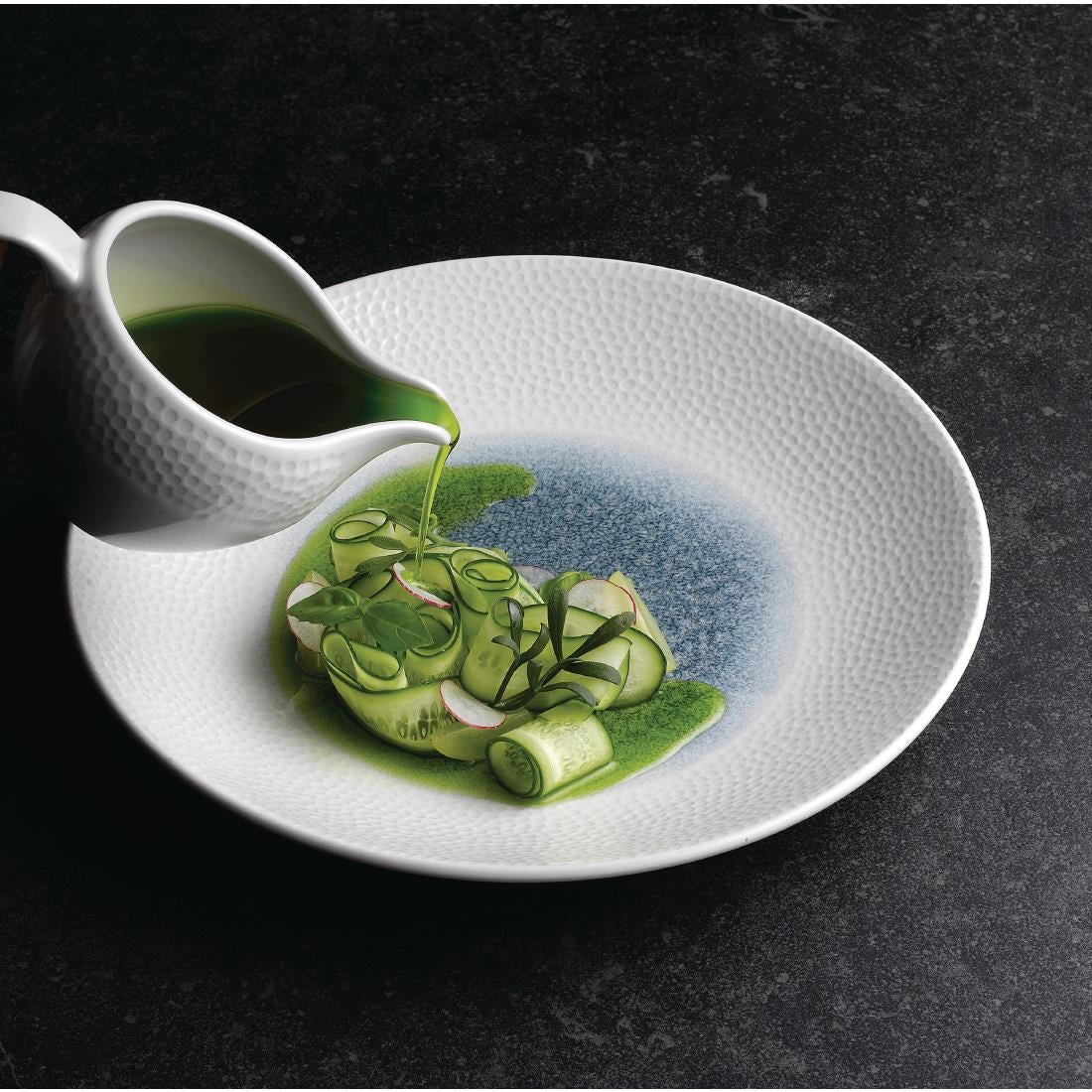 FC185 Churchill Isla Centre Print Deep Coupe Plates Topaz Blue 255mm (Pack of 12) JD Catering Equipment Solutions Ltd