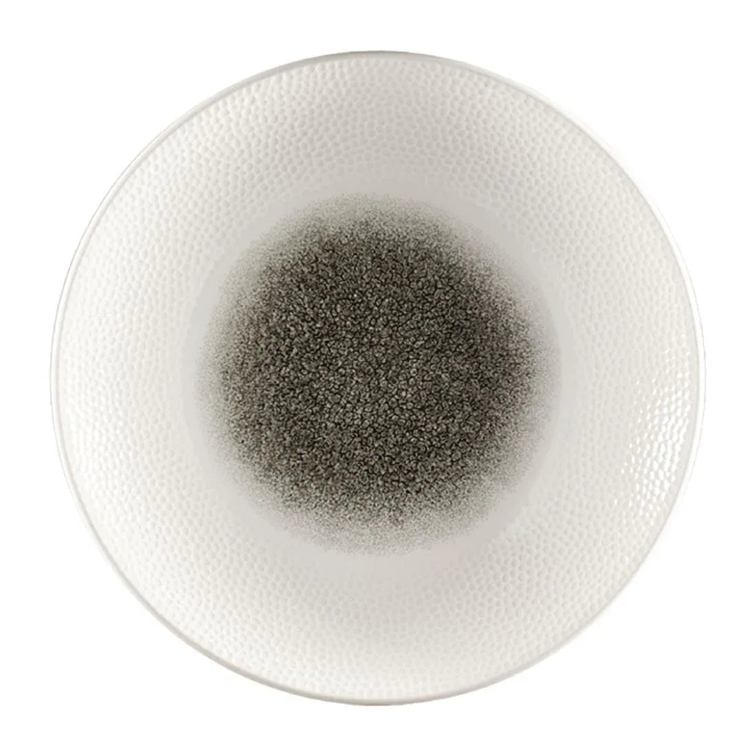 FC187 Churchill Isla Centre Print Deep Coupe Plates Quartz Black 255mm (Pack of 12) - JD Catering Equipment Solutions Ltd