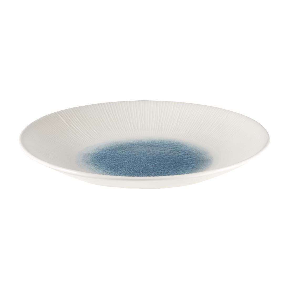 FC188 Churchill Bamboo Centre Print Deep Coupe Plates Topaz Blue 281mm (Pack of 12) JD Catering Equipment Solutions Ltd