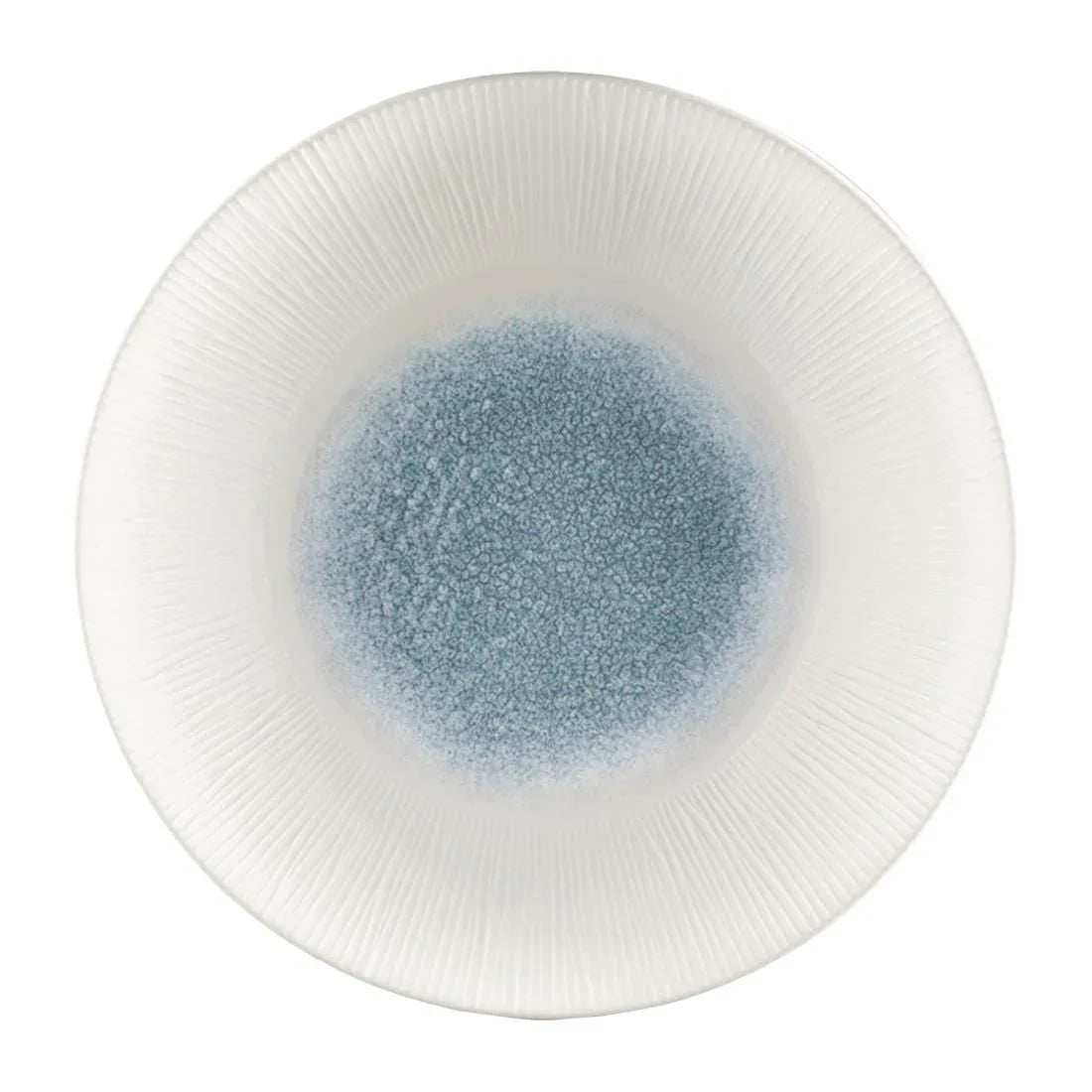 FC188 Churchill Bamboo Centre Print Deep Coupe Plates Topaz Blue 281mm (Pack of 12) - JD Catering Equipment Solutions Ltd