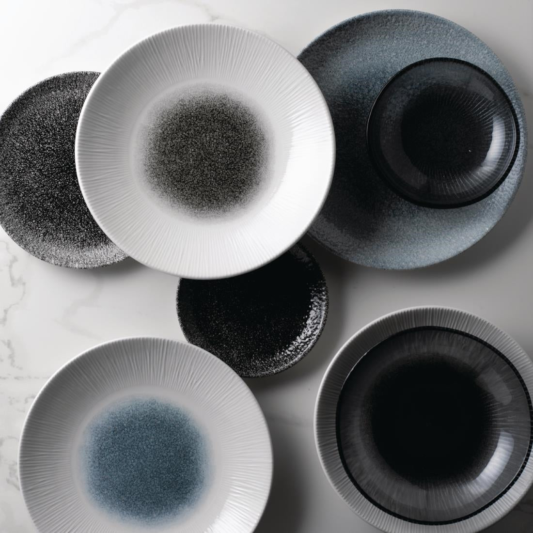 FC188 Churchill Bamboo Centre Print Deep Coupe Plates Topaz Blue 281mm (Pack of 12) JD Catering Equipment Solutions Ltd