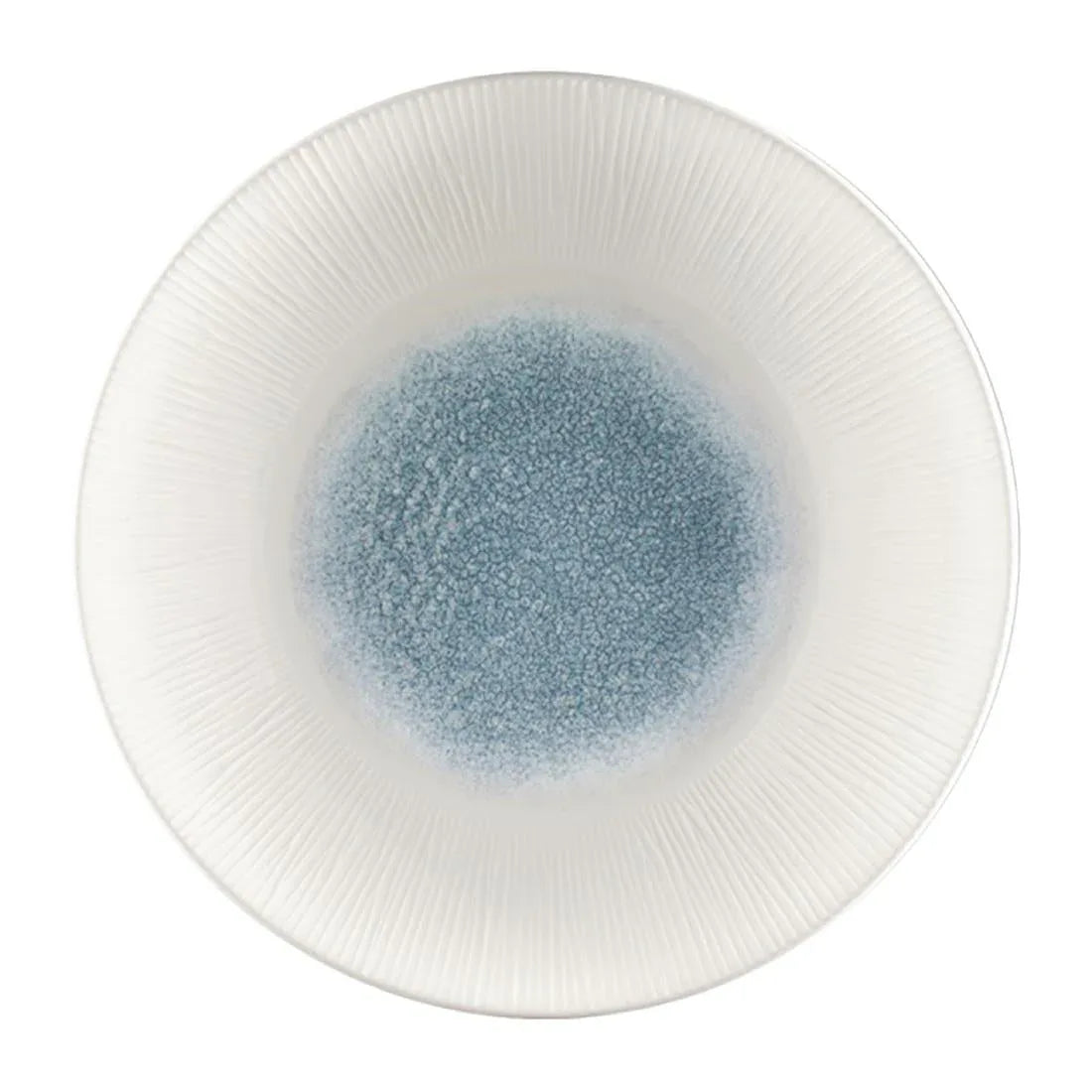 FC189 Churchill Bamboo Centre Print Deep Coupe Plates Topaz Blue 255mm (Pack of 12) - JD Catering Equipment Solutions Ltd