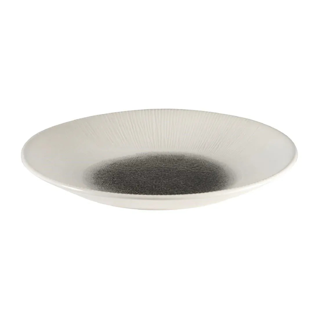FC190 Churchill Bamboo Centre Print Deep Coupe Plates Quartz Black 281mm (Pack of 12) - JD Catering Equipment Solutions Ltd
