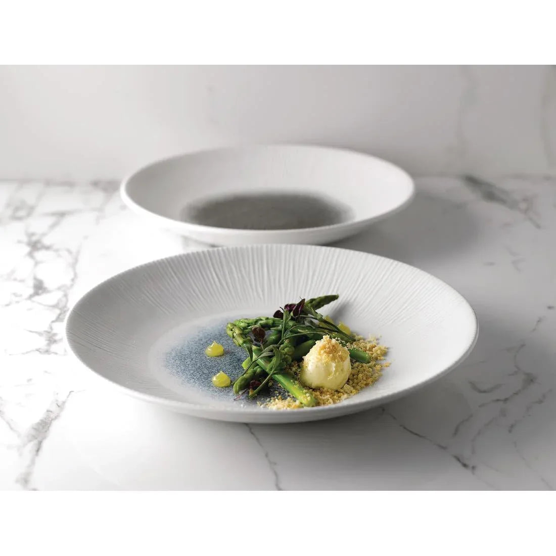 FC191 Churchill Bamboo Centre Print Deep Coupe Plates Quartz Black 255mm (Pack of 12) - JD Catering Equipment Solutions Ltd