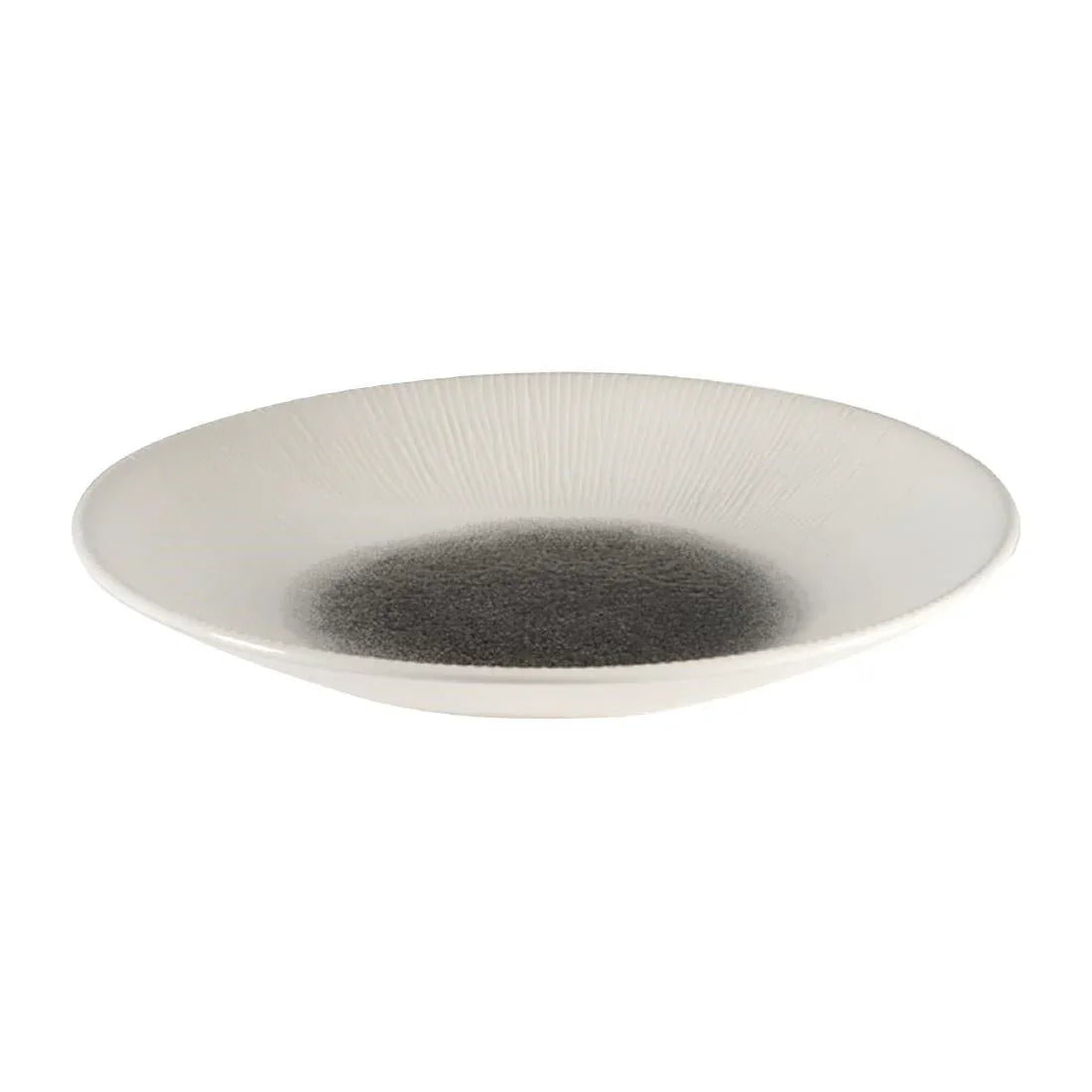 FC191 Churchill Bamboo Centre Print Deep Coupe Plates Quartz Black 255mm (Pack of 12) - JD Catering Equipment Solutions Ltd