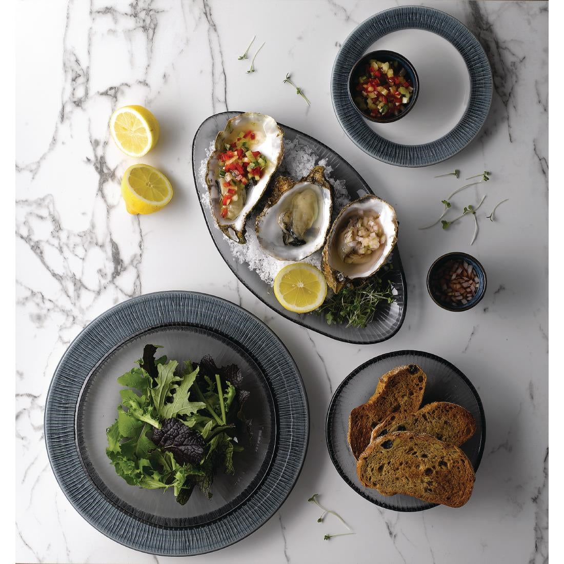 FC205 Churchill Bamboo Organic Oval Glass Platter Dusk 295 x 162mm (Pack of 6) JD Catering Equipment Solutions Ltd