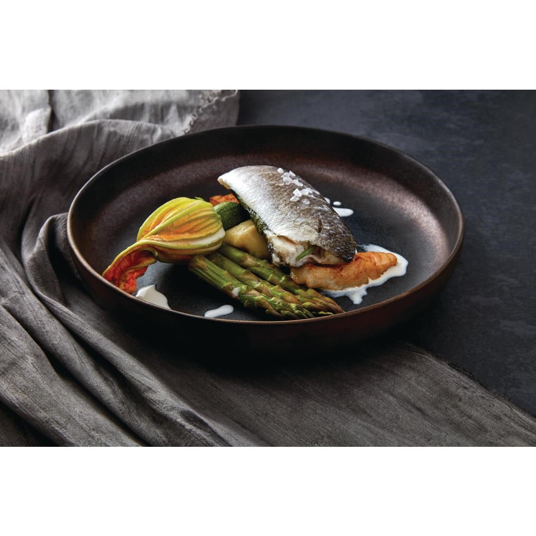 FC287 Olympia Ochre Flat Bowls 210mm 700ml (Pack of 6) JD Catering Equipment Solutions Ltd