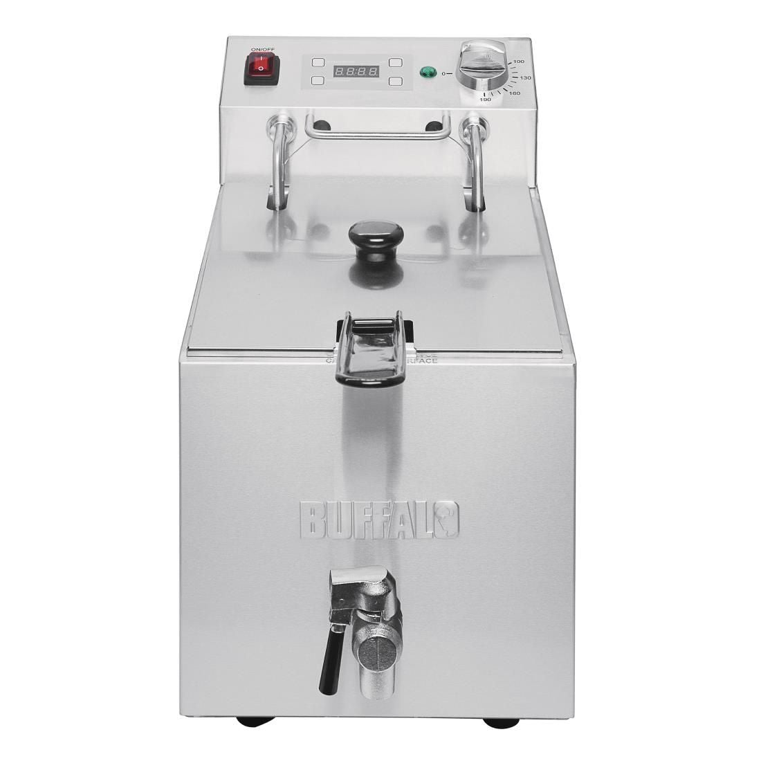 FC374 Buffalo Single Tank Single Basket 8Ltr Countertop Fryer with Timer 2.9kW JD Catering Equipment Solutions Ltd