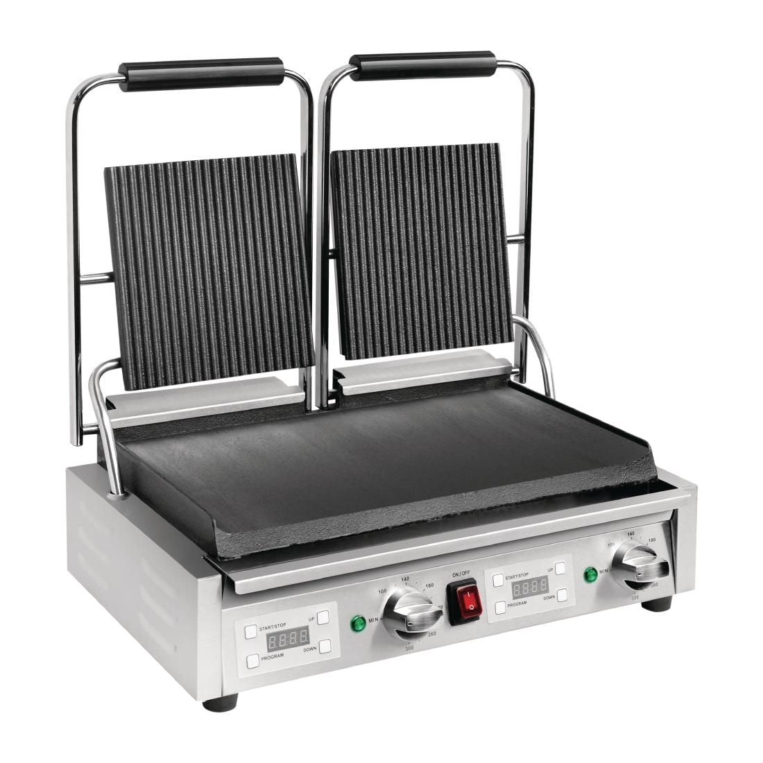 FC385 Buffalo Double Ribbed Top Contact Grill JD Catering Equipment Solutions Ltd