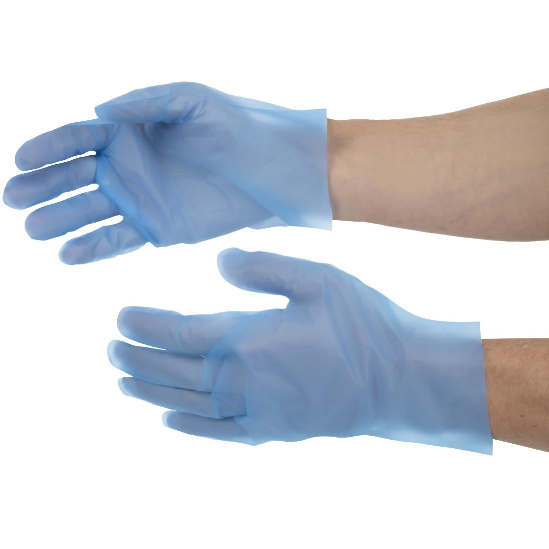 FC488-XL Nisbets Essentials Powder-Free TPE Gloves Blue XL (Pack of 200) JD Catering Equipment Solutions Ltd