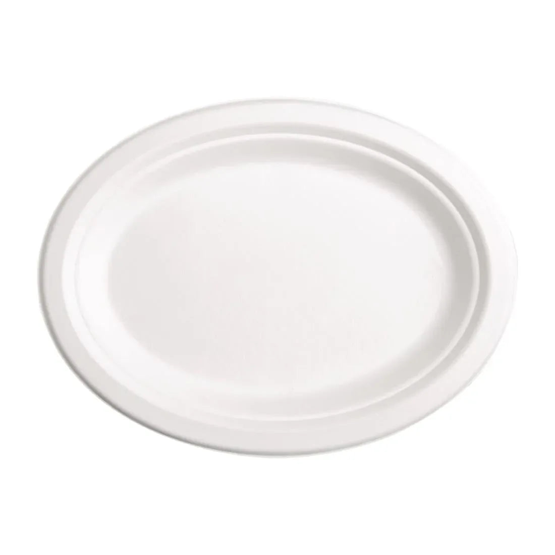 FC535 Fiesta Compostable Bagasse Oval Plates 316mm (Pack of 50) - JD Catering Equipment Solutions Ltd