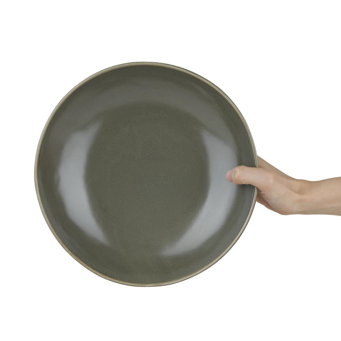 FC711 Olympia Build-a-Bowl Green Flat Bowls 250mm (Pack of 4) JD Catering Equipment Solutions Ltd