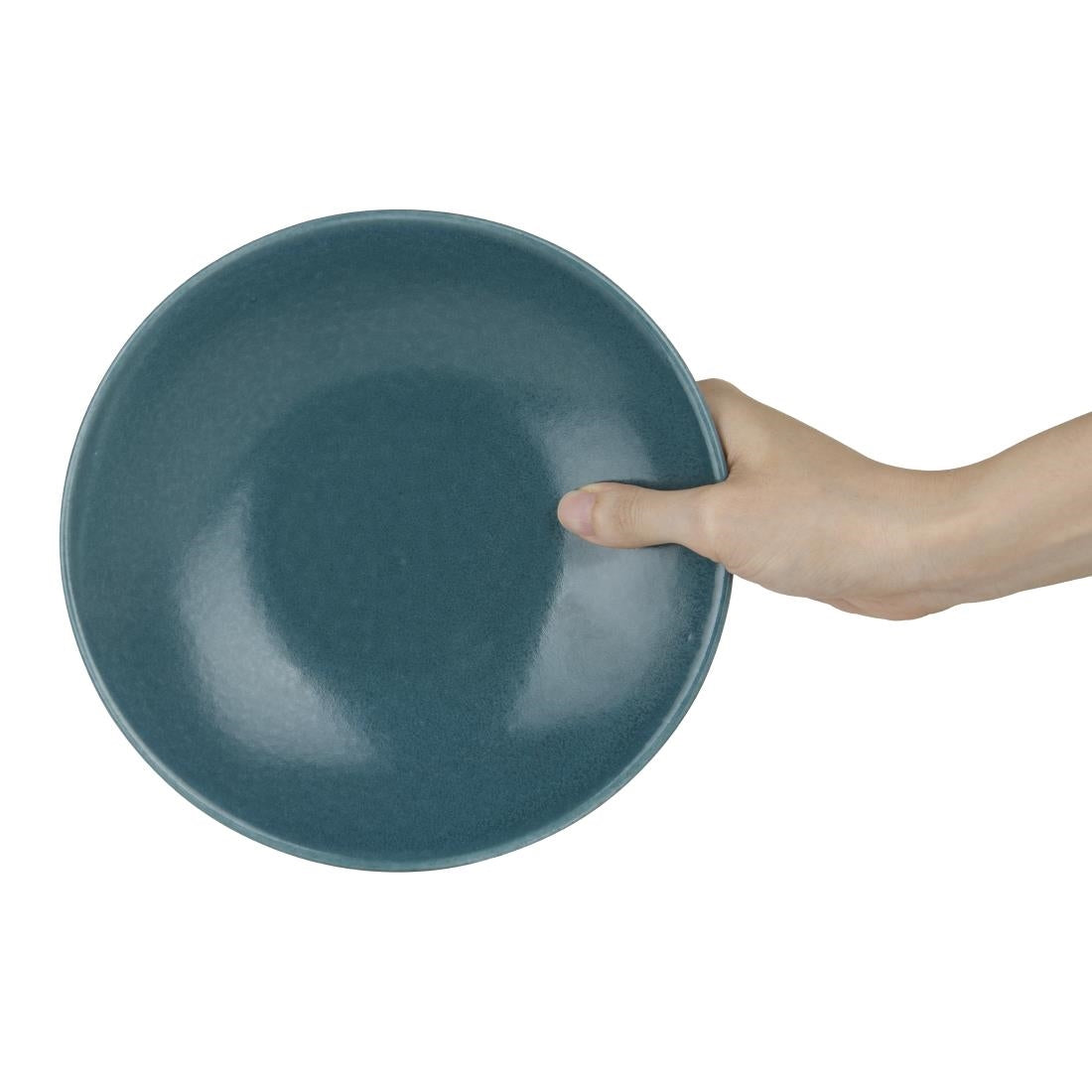 FC722 Olympia Build-a-Bowl Blue Flat Bowls 190mm (Pack of 6) JD Catering Equipment Solutions Ltd