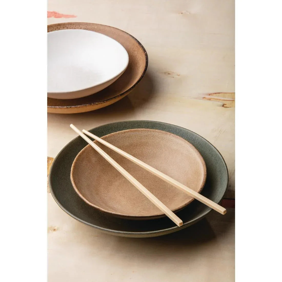 FC735 Olympia Build-a-Bowl Earth Flat Bowls 250mm (Pack of 4) - JD Catering Equipment Solutions Ltd