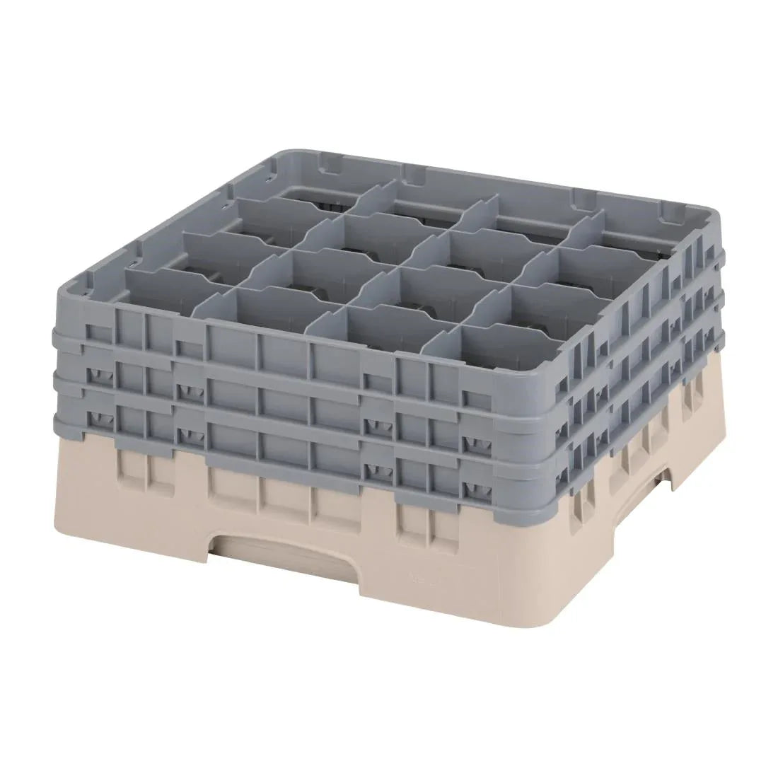 FD065 Cambro Camrack Beige 16 Compartments Max Glass Height 196mm - JD Catering Equipment Solutions Ltd