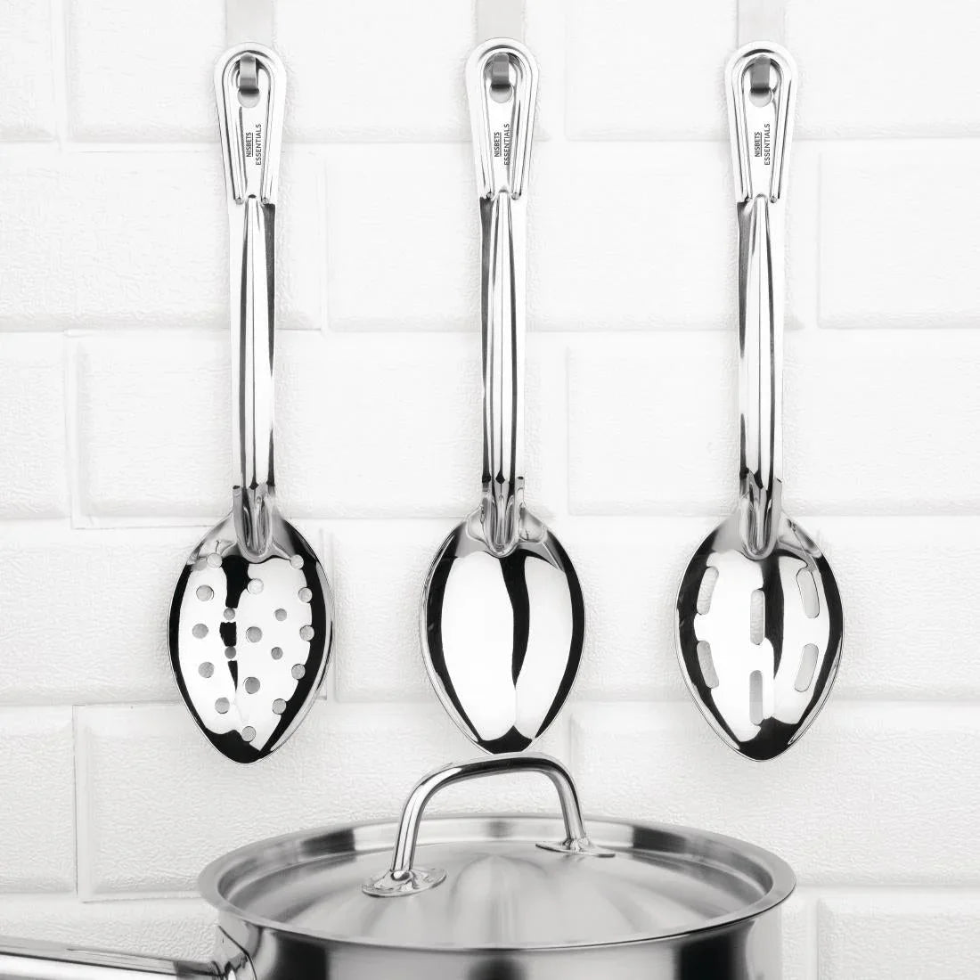 FD197 Nisbets Essentials Perforated Serving Spoon 11'' - JD Catering Equipment Solutions Ltd