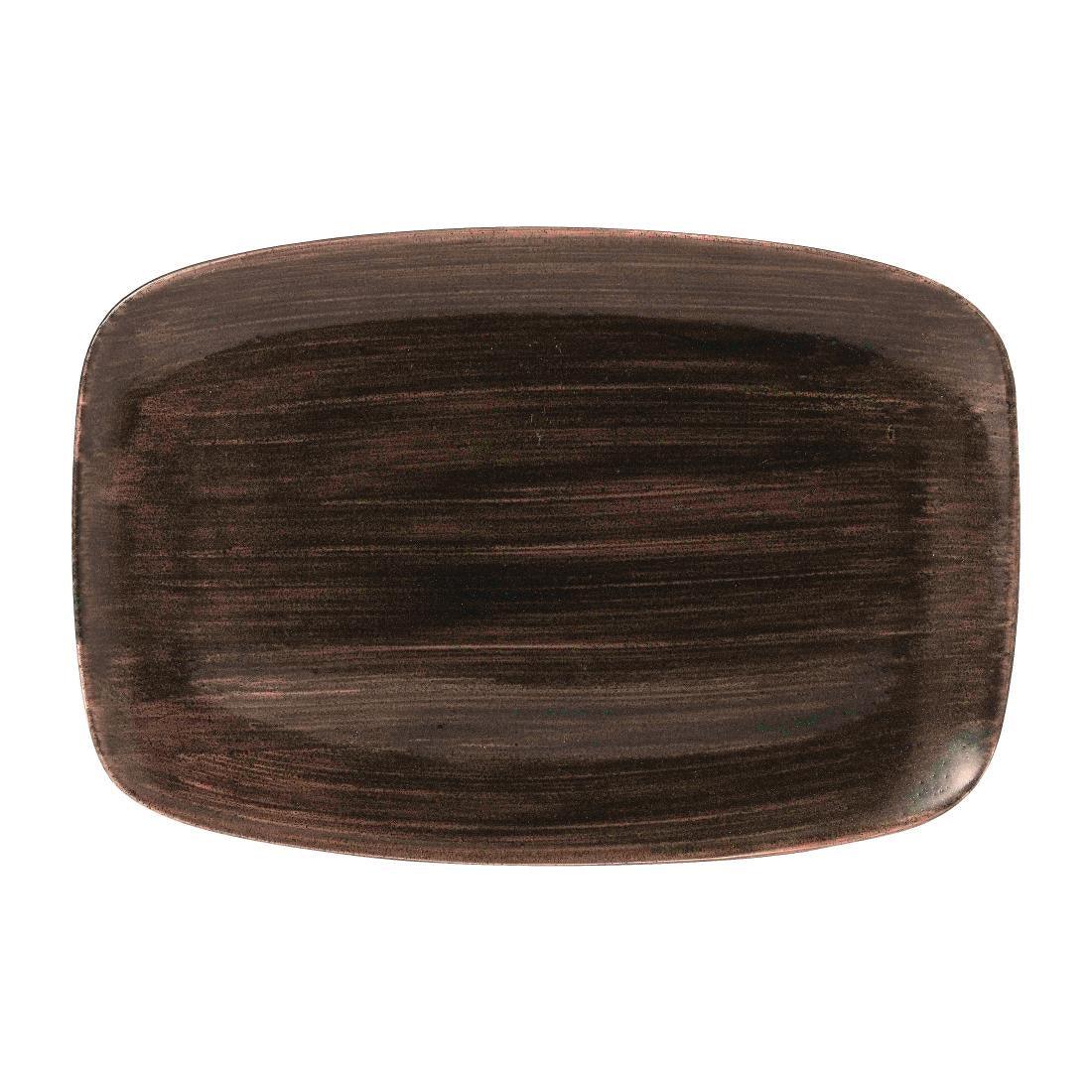 FD815 Churchill Stonecast Patina Oblong Plates Iron Black 343x235mm (Pack of 6) - JD Catering Equipment Solutions Ltd