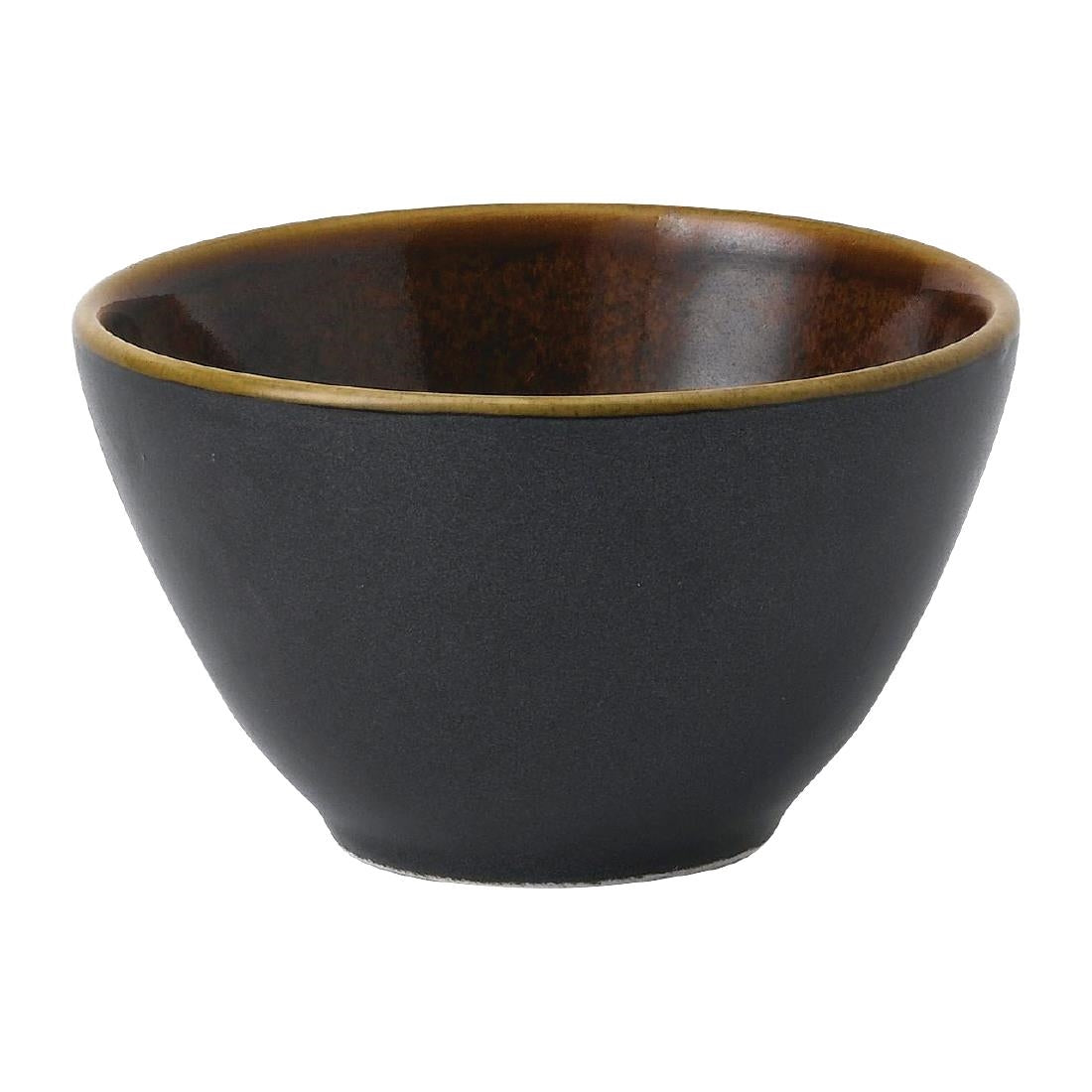 FD817 Churchill Nourish Black Onyx Two Tone Contour Deep Bowl 8oz (Box 12) (Direct) JD Catering Equipment Solutions Ltd