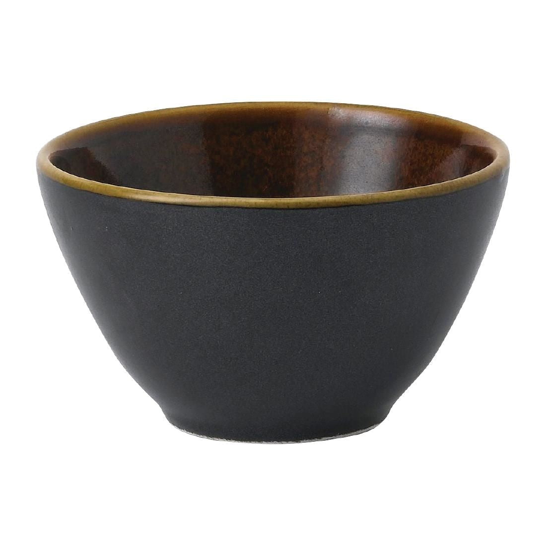 FD817 Churchill Nourish Black Onyx Two Tone Contour Deep Bowl 8oz (Box 12) (Direct) JD Catering Equipment Solutions Ltd