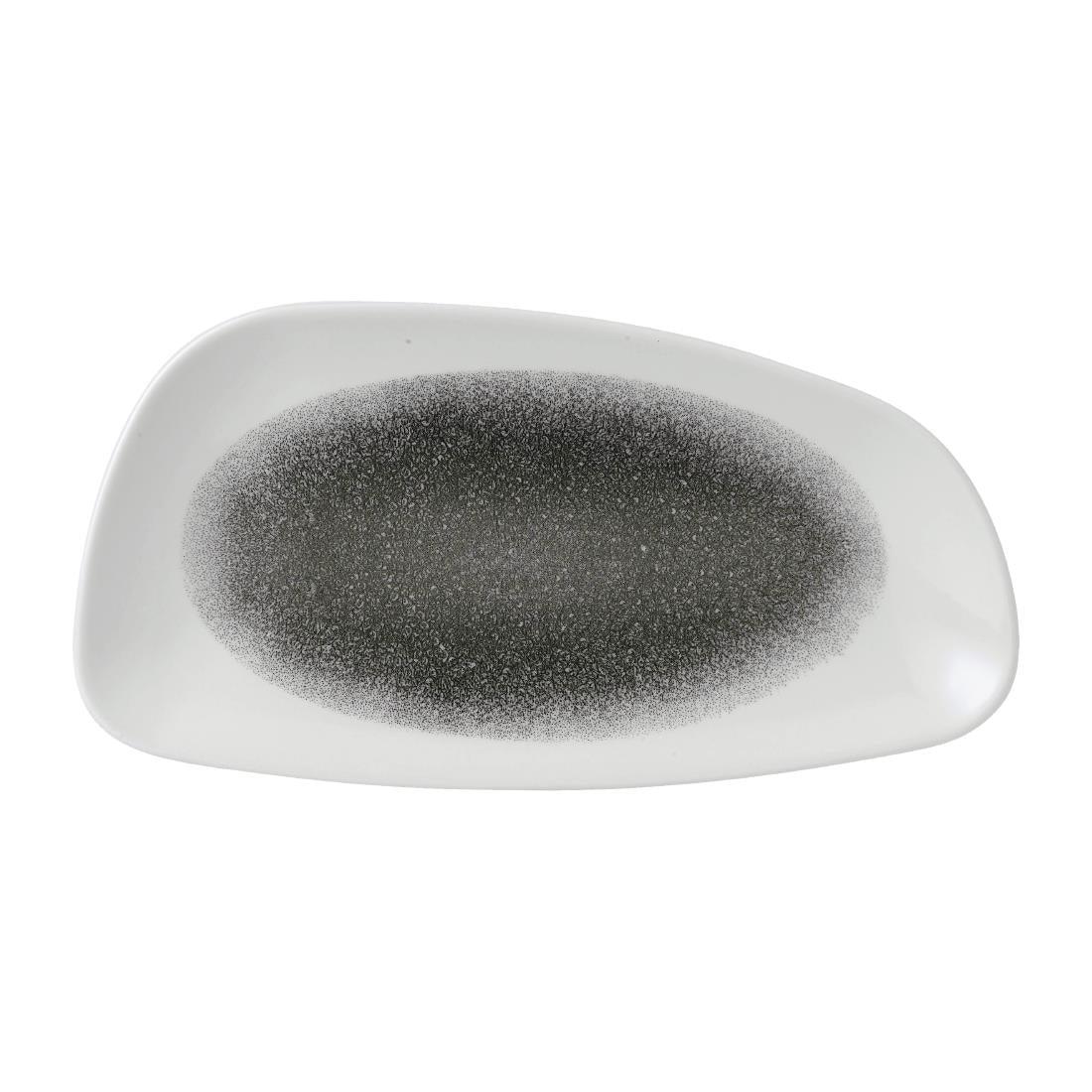 FD829 Churchill Raku Geo Plates Quartz Black 298x143mm (Pack of 12) - JD Catering Equipment Solutions Ltd